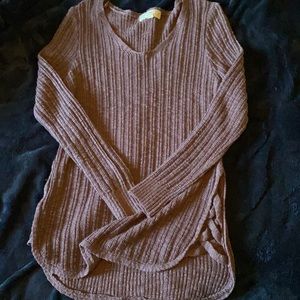 Purple V-neck sweater